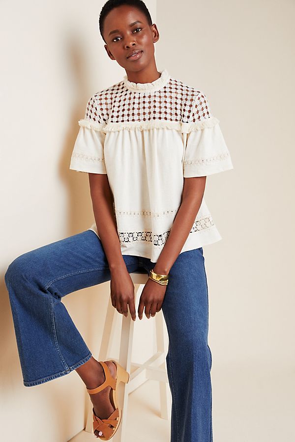 Myla Embroidered Lace Top | Anthropologie (US)