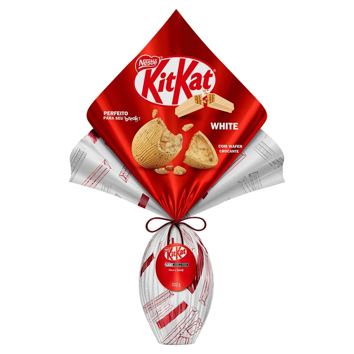 Ovo De Páscoa Chocolate Branco Com Wafer Crocante Kitkat Nestlé 332g | Carrefour (BR)