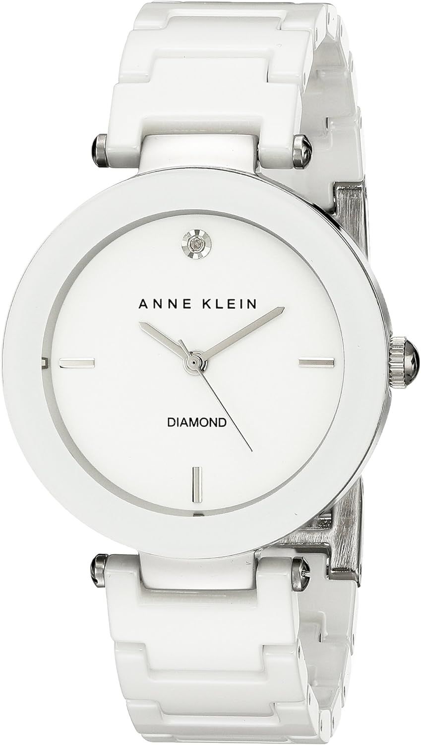 Anne Klein Women's Genuine Diamond Dial Ceramic Bracelet Watch | Amazon (US)