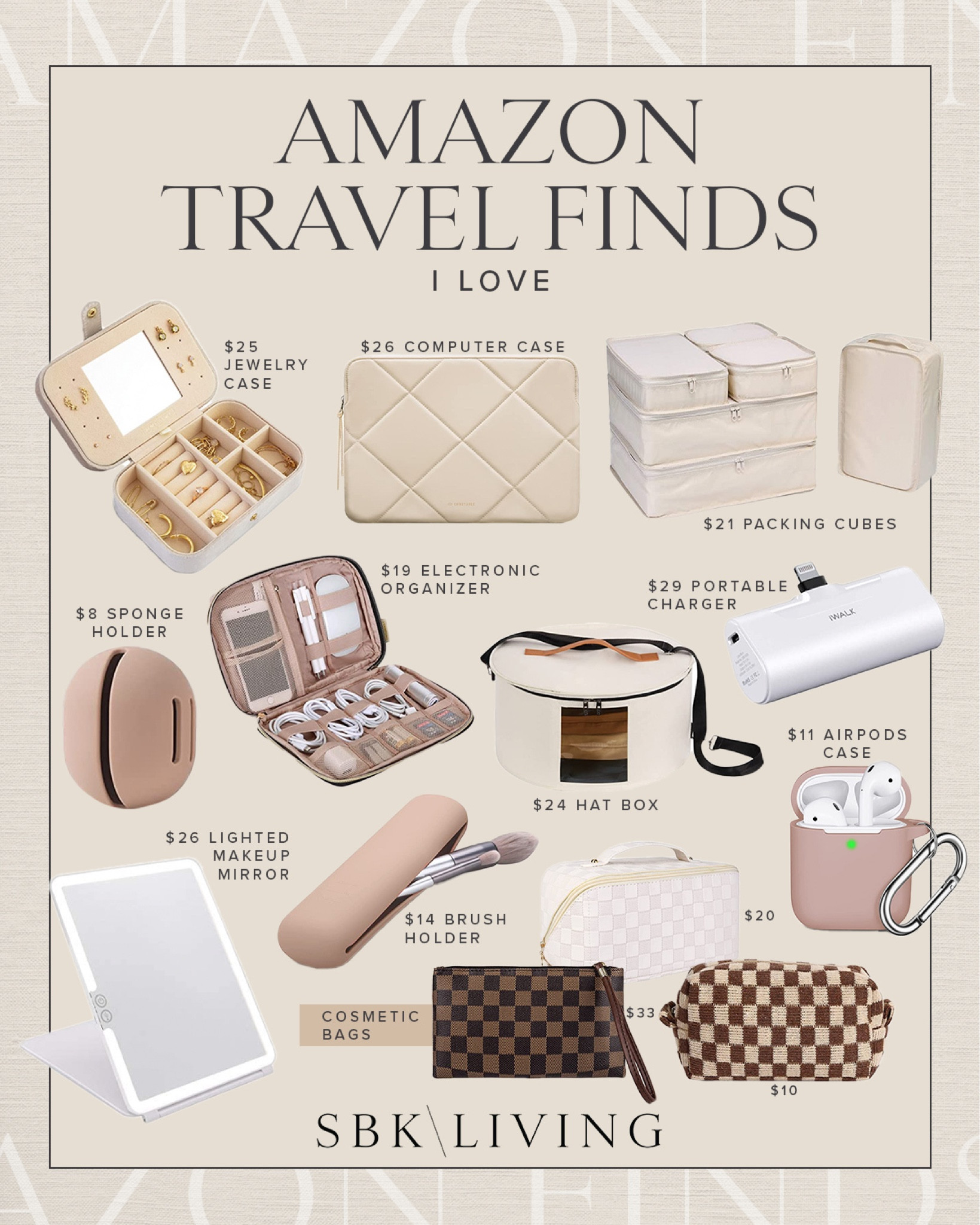 T R A V E L \ Amazon travel finds I love!

Makeup
Skincare
Electronic 
Packing 
Bags 

#LTKunder50 #LTKbeauty #LTKtravel