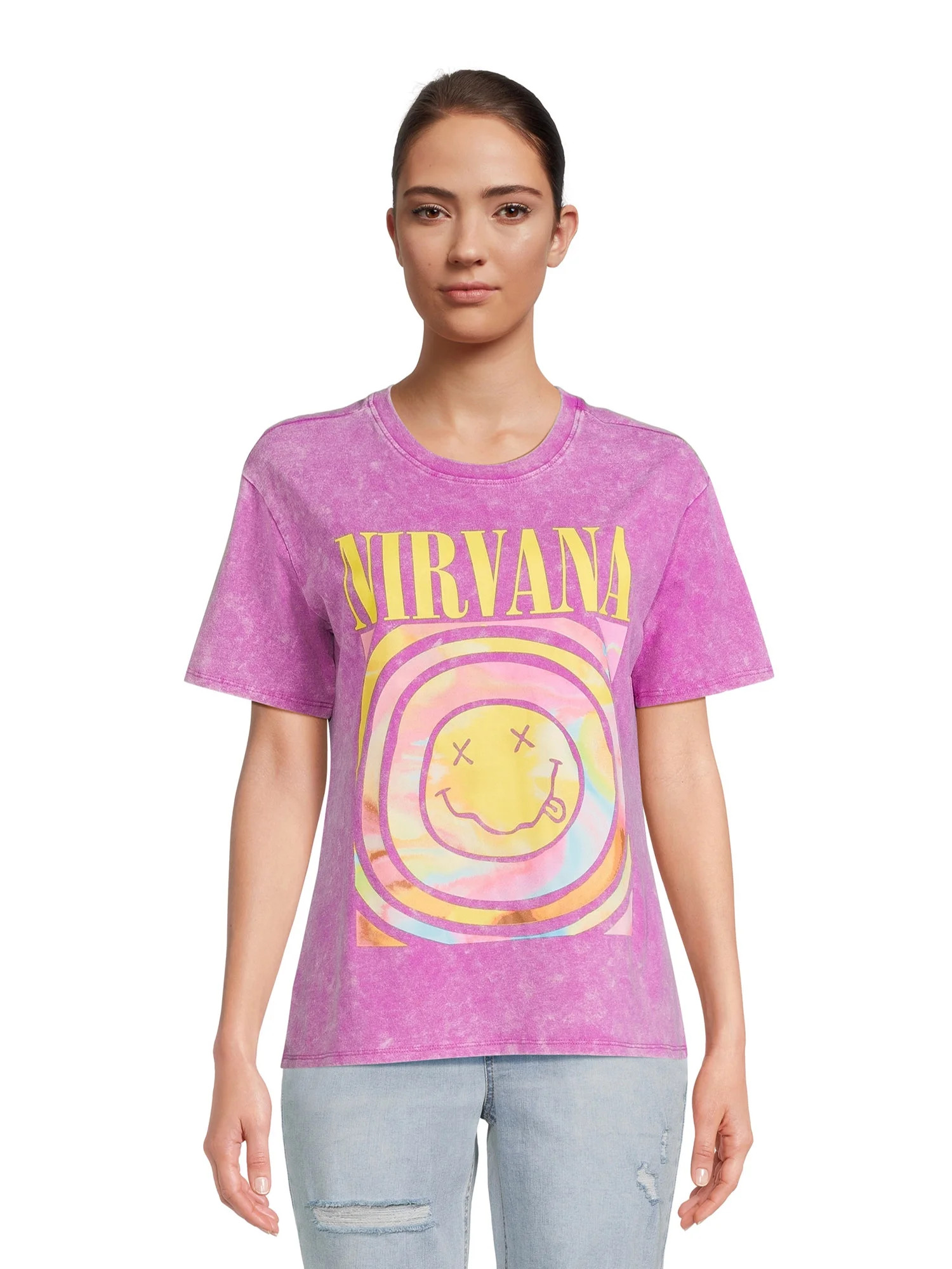 Nirvana Juniors Graphic Band Tee with Short Sleeves, Sizes XS-3XL | Walmart (US)