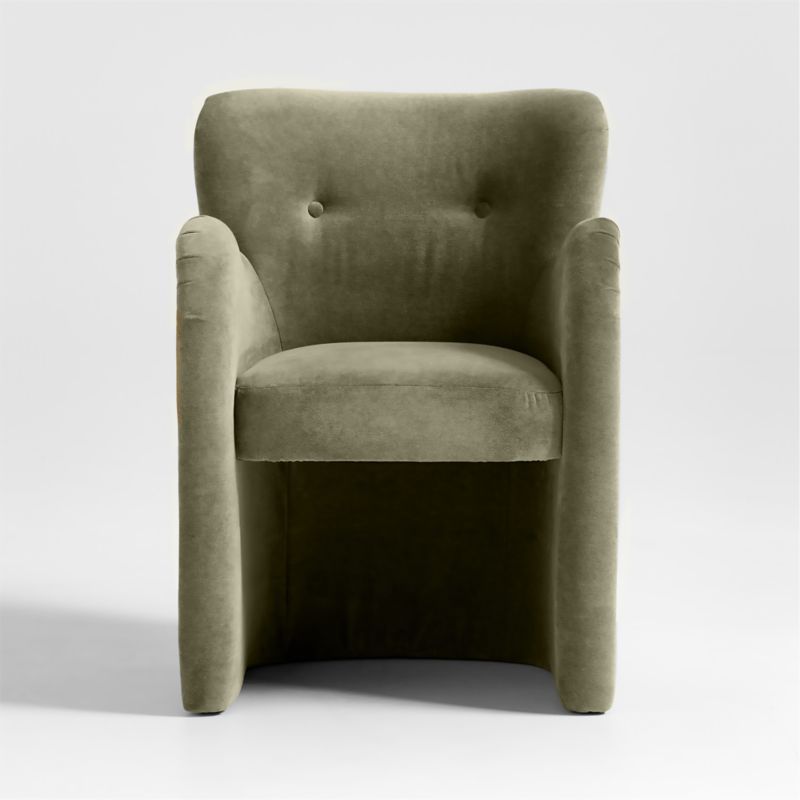 Broome Upholstered Olive Green Dining Chair by Jake Arnold | Crate & Barrel | Crate & Barrel