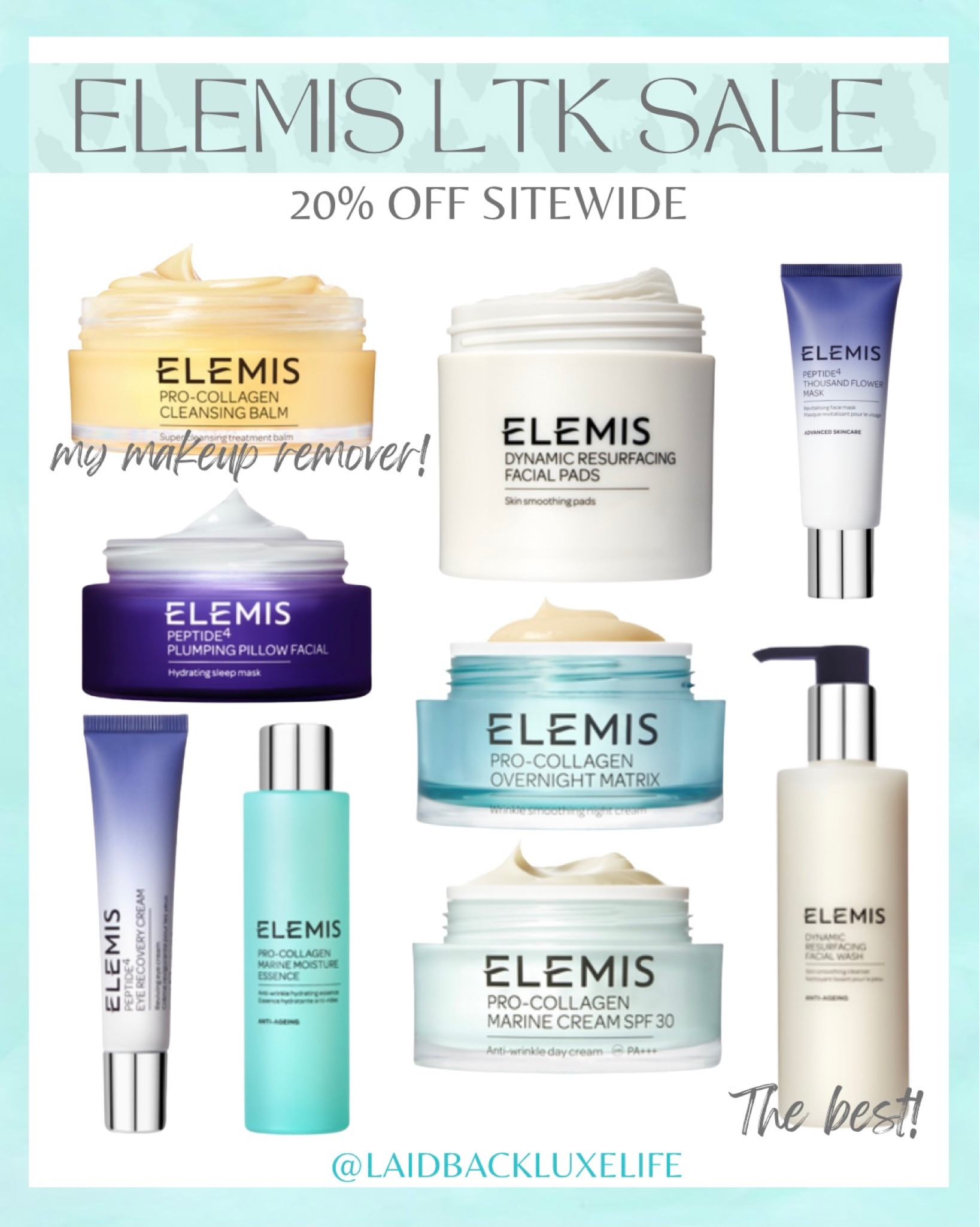 LTK Fall Sale, LTK Sale, Elemis Sale, Sale, beauty, beauty sale, skincare, Elemis sale 20% off sitewide! My holy grail cleansing balm is a must have! It’s so luxurious, smells like a spa! Would make a great gift @elemis #LaidbackLuxeLife

Follow me for more fashion finds, beauty faves, lifestyle, home decor, sales and more! So glad you’re here!! XO, Karma

#LTKsalealert #LTKSale #LTKSeasonal