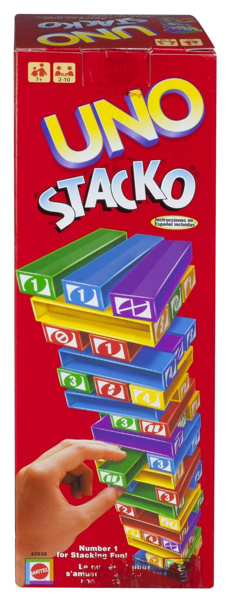 UNO Stacko Kids Game for Family Night, Matching and Stacking with 45 Colorful Sticks - Walmart.co... | Walmart (US)