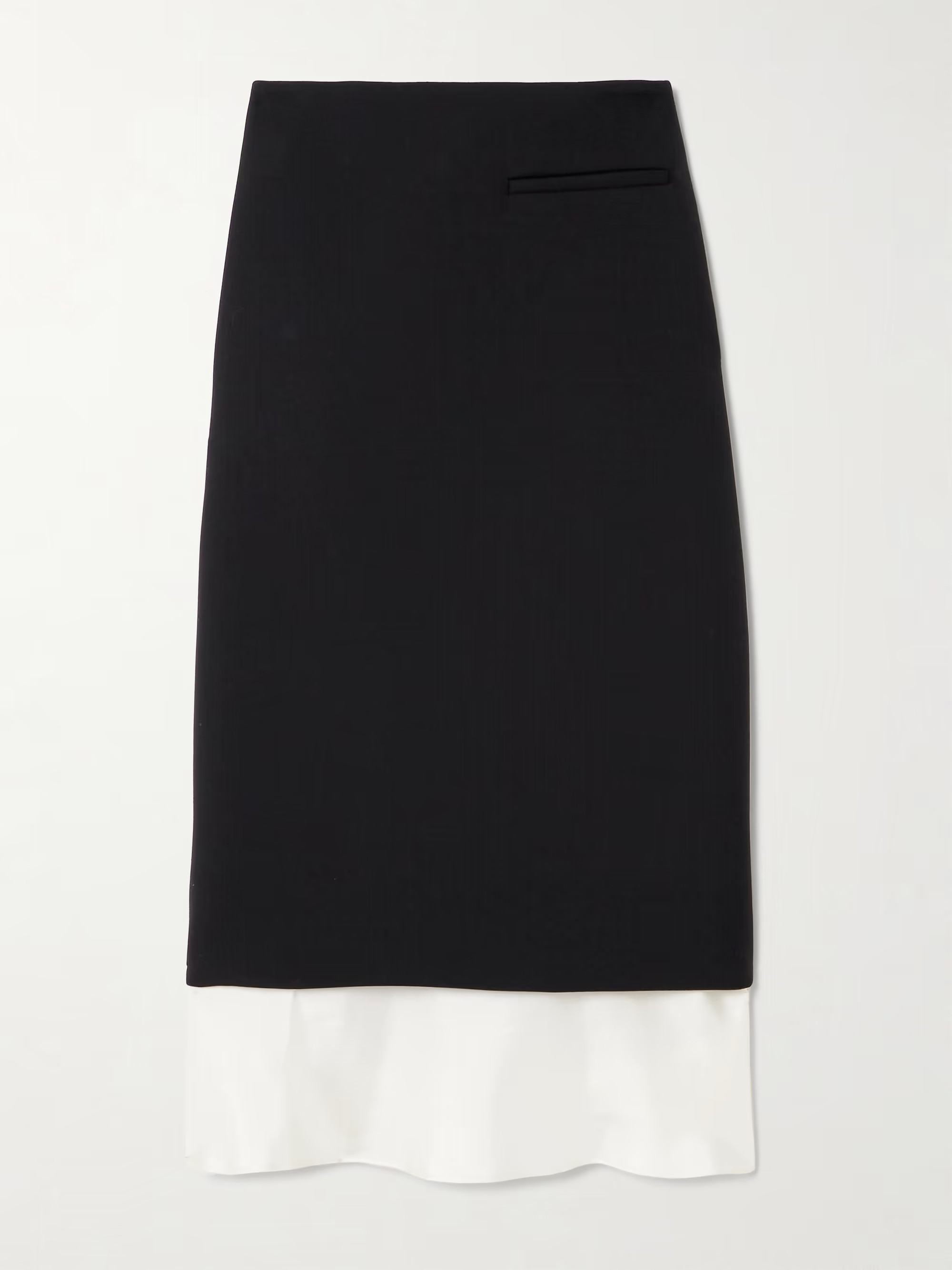 Silk-trimmed wool-blend midi skirt | NET-A-PORTER (UK & EU)