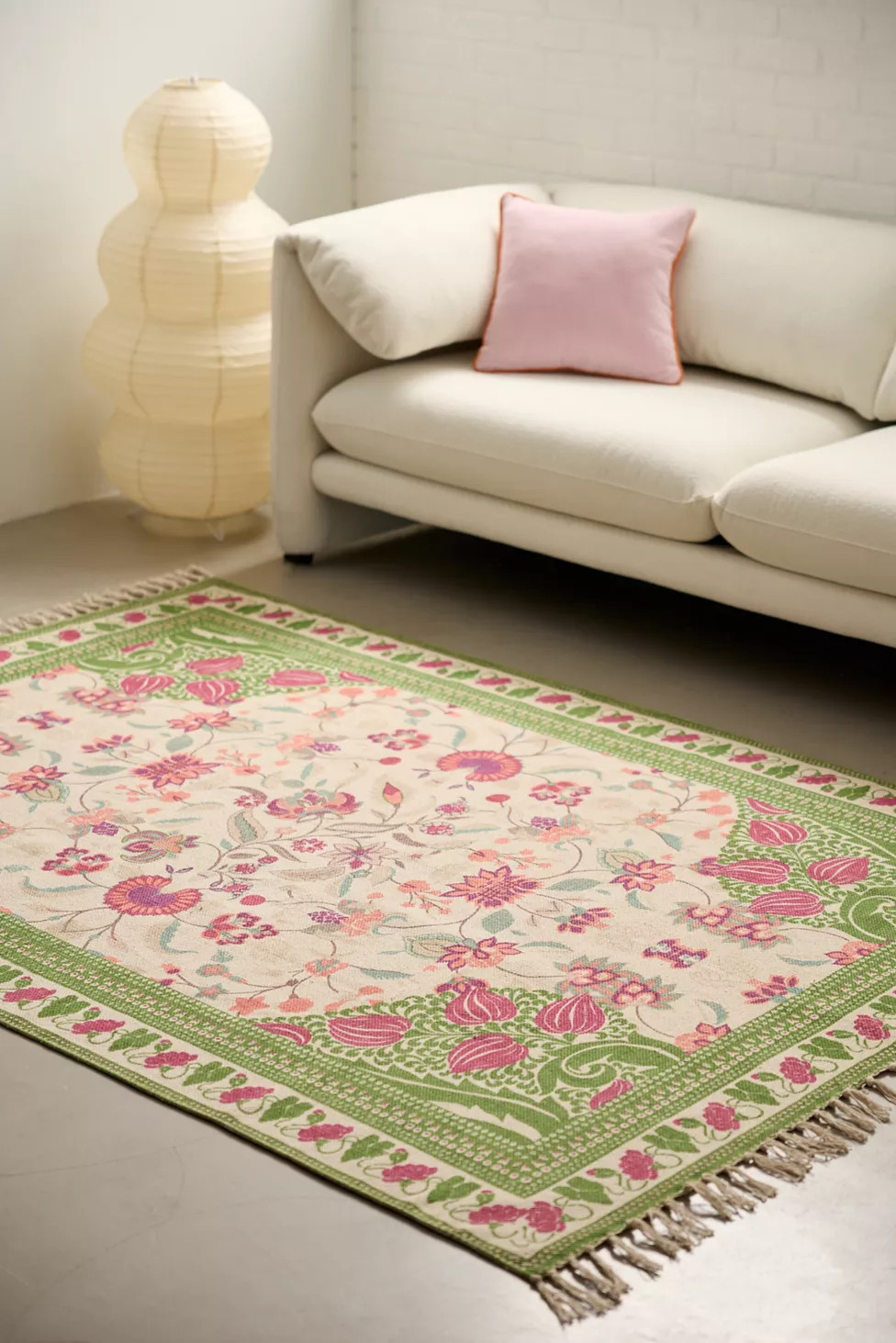 Art Deco Tulip Floral Printed Rug | Urban Outfitters (US and RoW)