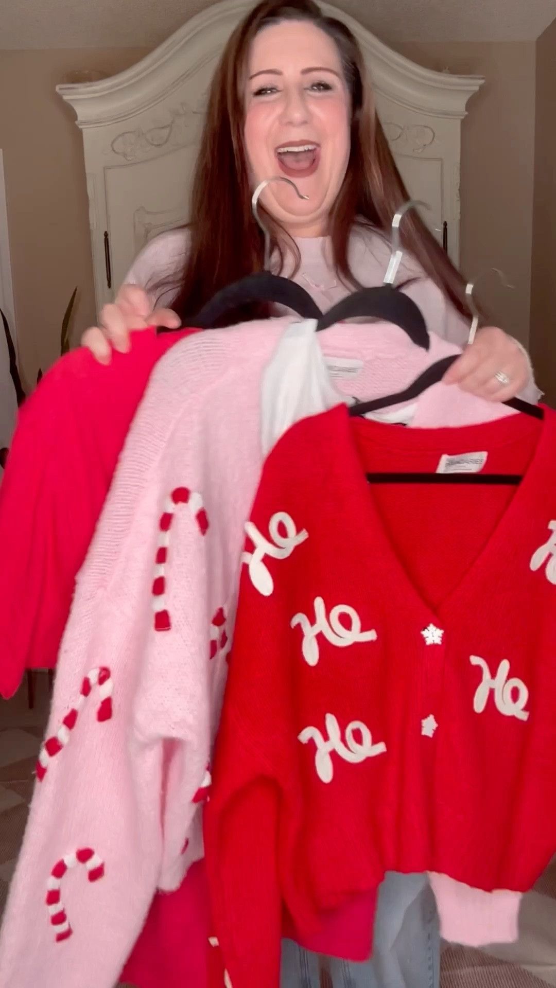 The Cutest affordable Christmas 🎄Sweaters in pinks & reds ❤️

Comment “ Sweater Addict “ to get the 🔗 or check my LTK

I’m a size 18 & got these sizes:
Red sweater size XL 18
Pink Sweater XXL 20 
Red Santa T Shirt Size 2X

Check my account for the try-on & styling videos for each outfit. 

#plussizesweater #plussizefashion #plussozestyle #curvyfashion #curvystyle #christmassweater #winterclothes #christmasfashion #christmasstyle #holidayfashion #holidaystyle #size18 #size20 #size16 #styleover50 #50plus #cozyandcomfortable #walmartstyle #walmartfashion #walmartfinds #walmartcreator #rockyourcurves #holidayparty

#LTKdayinmylife #LTKHoliday #LTKGiftGuide