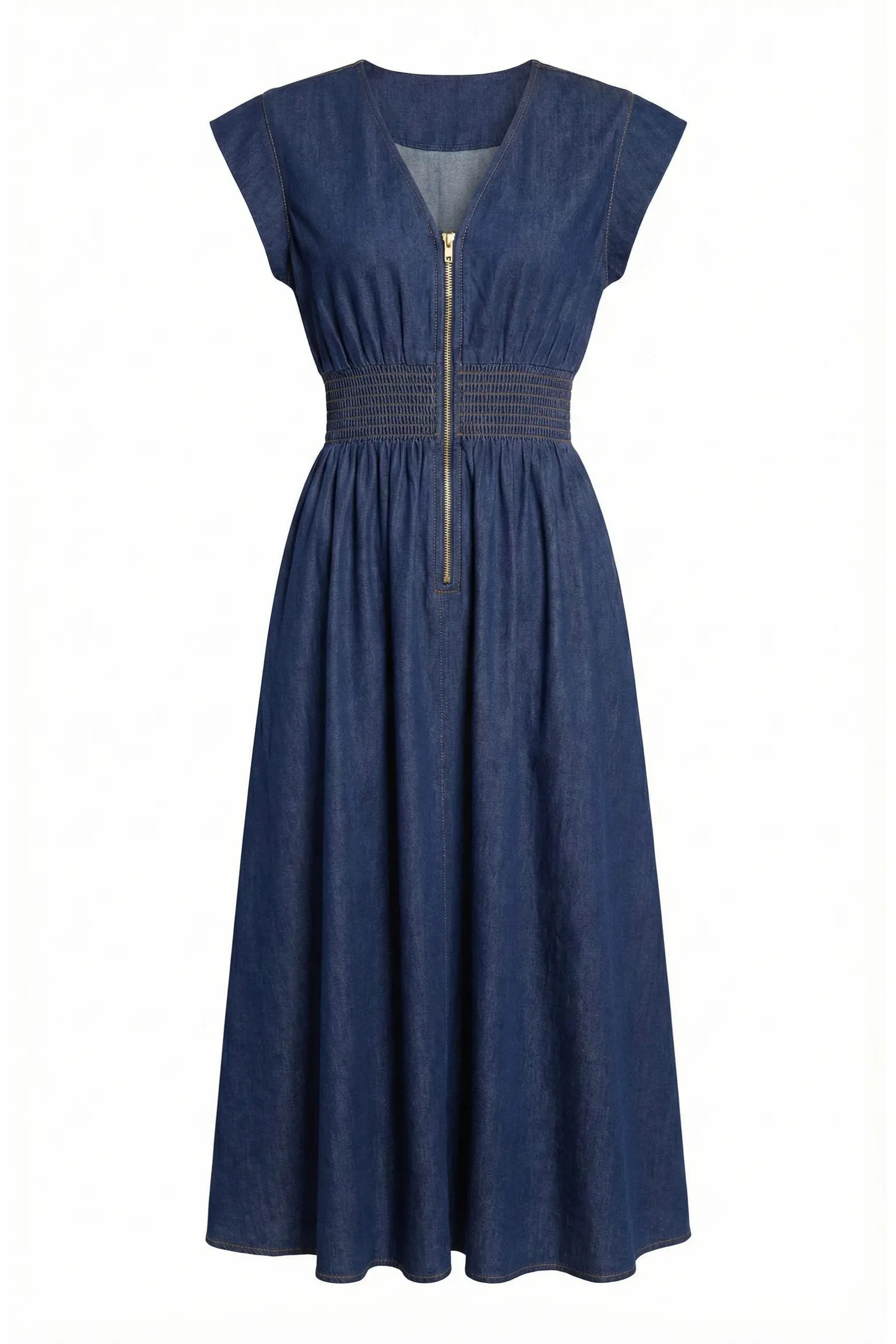 Zip Front Sleeveless Denim Midi Dress (Women) | Nordstrom | Nordstrom