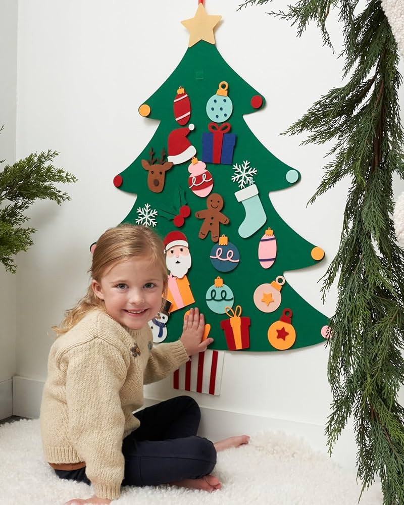 Beautiful Felt Christmas Tree for Kids - Fun & Safe Christmas Decoration Activity with Detachable... | Amazon (US)