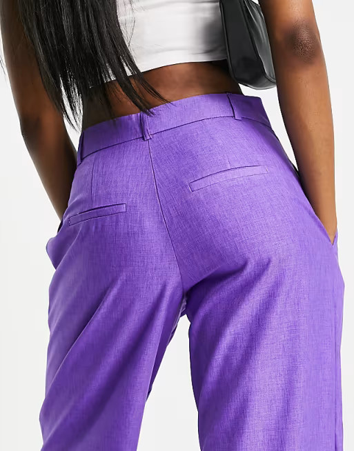 ASOS DESIGN Hourglass everyday slouch boy pants in pop purple | ASOS (Global)