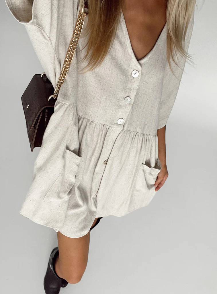 The Sandy Mini Dress Natural Lower Impact | Princess Polly US