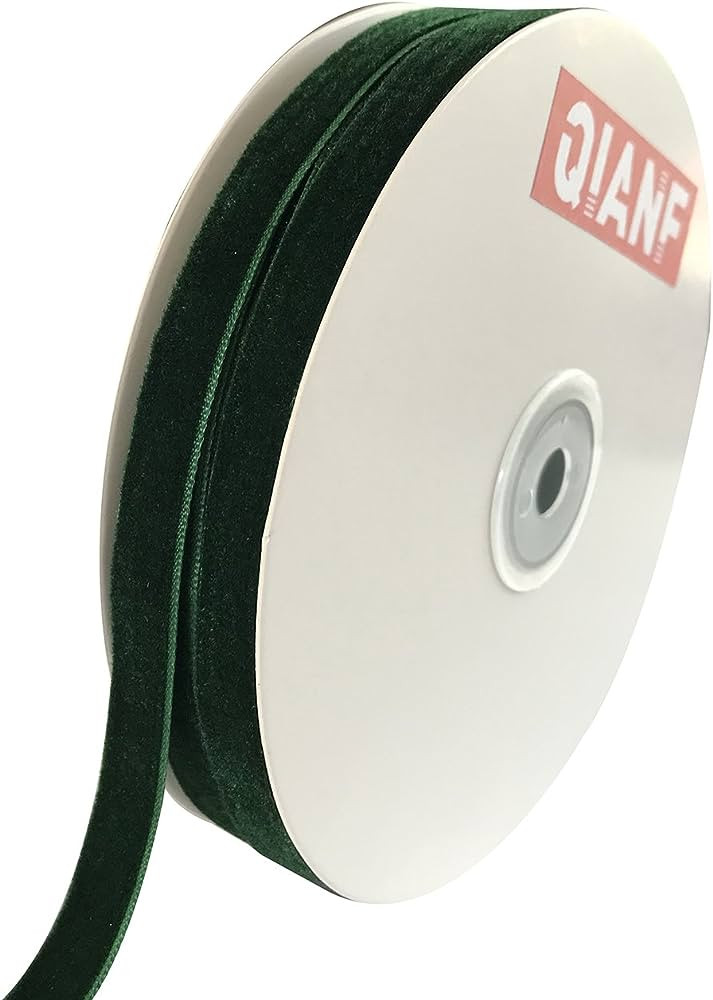 QIANF Vintage Green Velvet Ribbon, 3/8 Inch X 25Yd | Amazon (US)