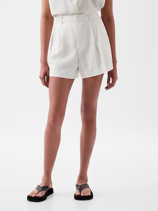 365 High Rise Linen-Blend Shorts | Gap (CA)