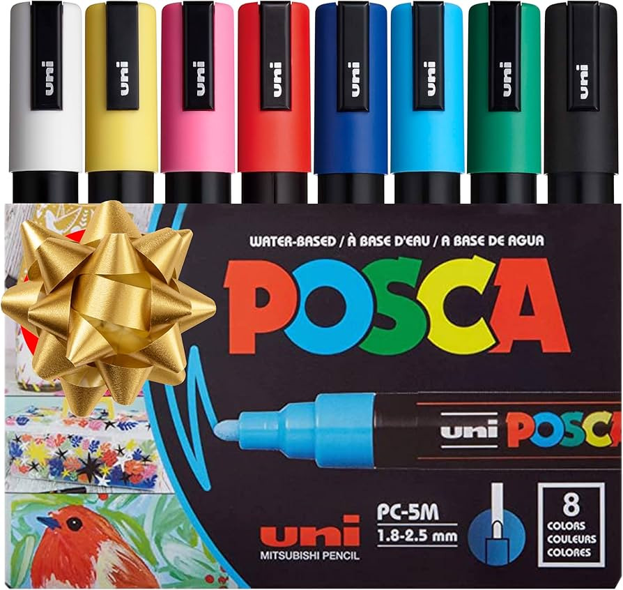 POSCA 8-Color Paint Marker Set, PC-5M Medium | Amazon (US)