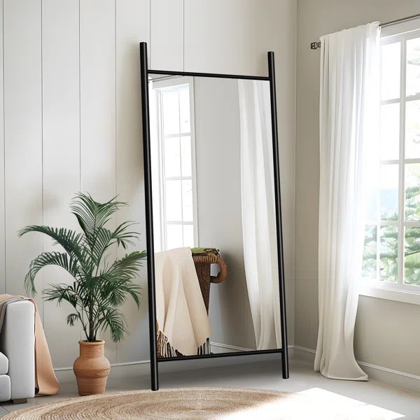 Merienne Rectangle Full Length Mirror Wall Mirror with Wood Ladder-shaped Frame | Wayfair North America