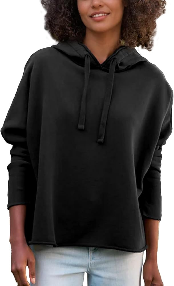 Women Trendy Sweatshirts Long Sleeve Oversized Drawstring Hood Warm Pullover Hoodie Winter Fall O... | Amazon (US)