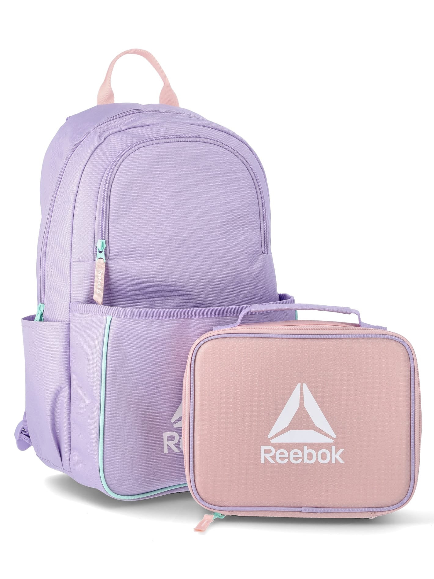 Reebok Girls' Riley 17" Laptop Backpack with Lunch Box Set, 2-Piece, Lavender | Walmart (US)
