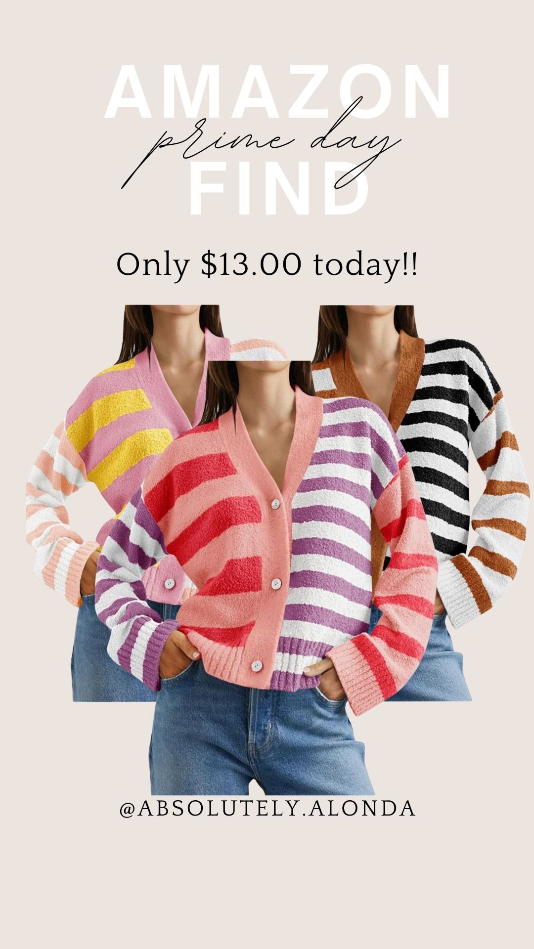 🚨Amazon Prime Big Deal part 1: 
Striped colorblock sweater cardigan for only $13.00!


#LTKFindsUnder50 #LTKSeasonal #LTKSaleAlert