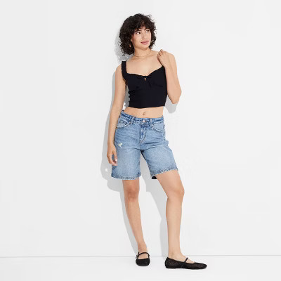 Women's Bow Lace Trim Corset Tank Top - Wild Fable™ | Target