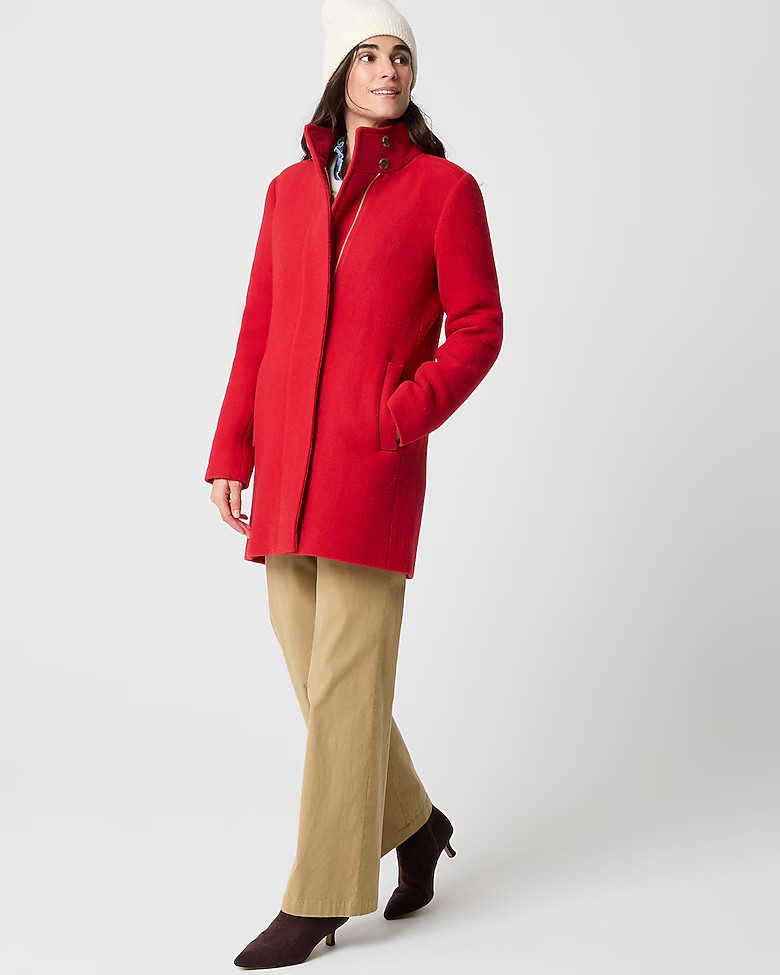 City coat with button neck | J.Crew Factory