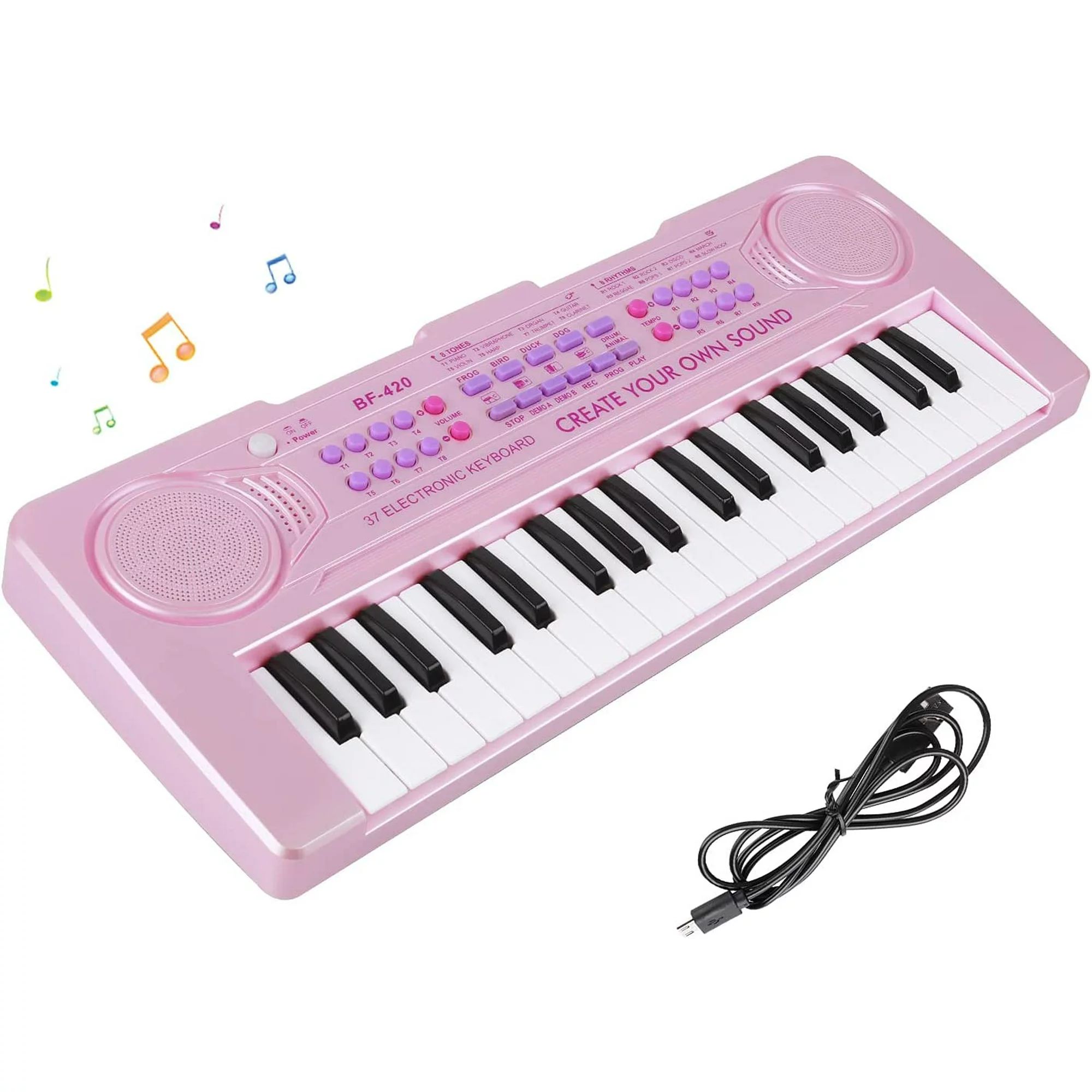 Shayson Kids Music Piano Keyboard 37 Keys Keyboard Piano,Pink Princess Portable Electronic Piano ... | Walmart (US)