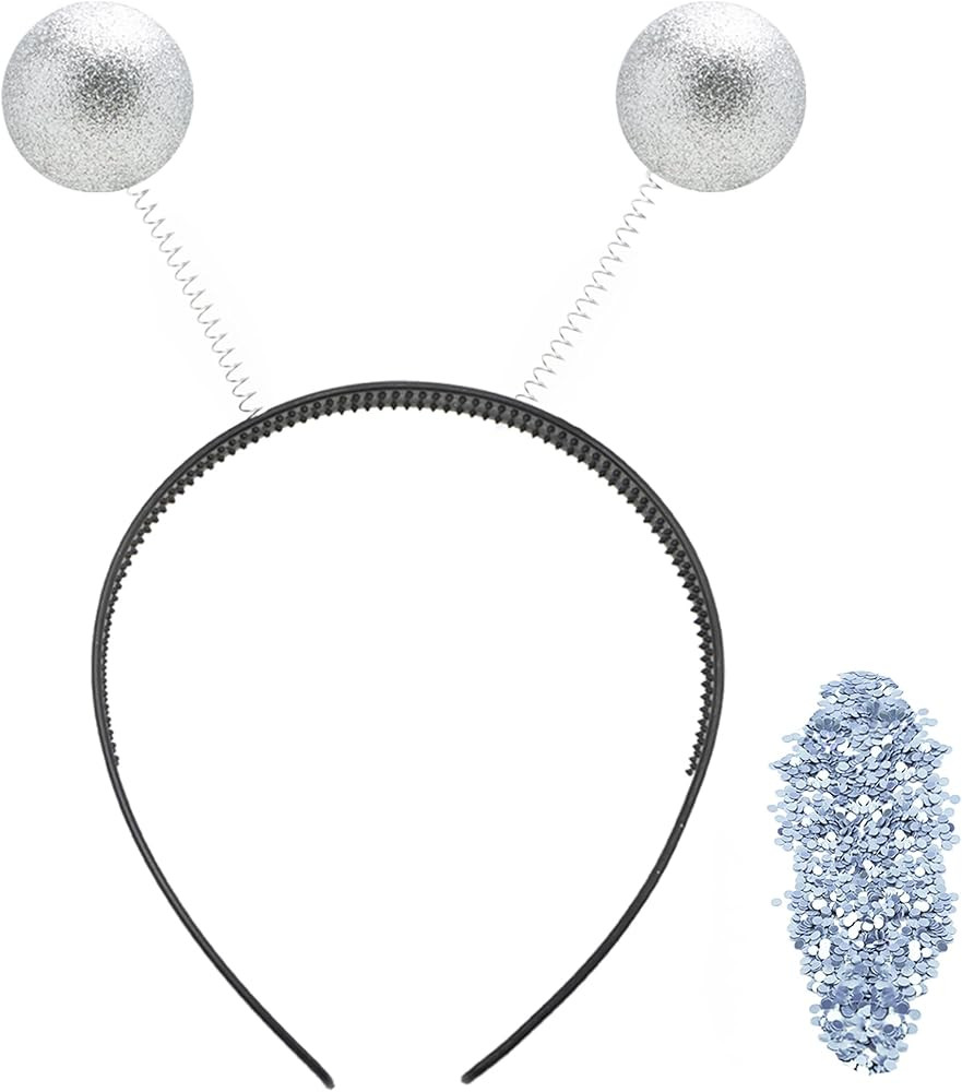 JOYIN Silver Martian Antenna Headband, Alien Headband Glitter Balls Head Bopper, Martian Headband, G | Amazon (US)