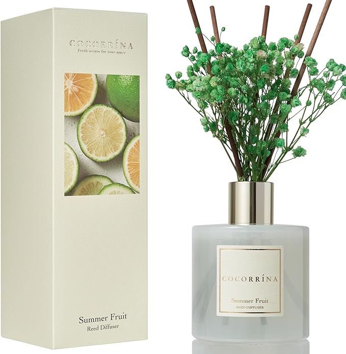Cocorrína Reed Diffuser Sets - 6.7 oz Summer Fruit Scented Diffuser with 8 Sticks Home Fragrance... | Amazon (US)