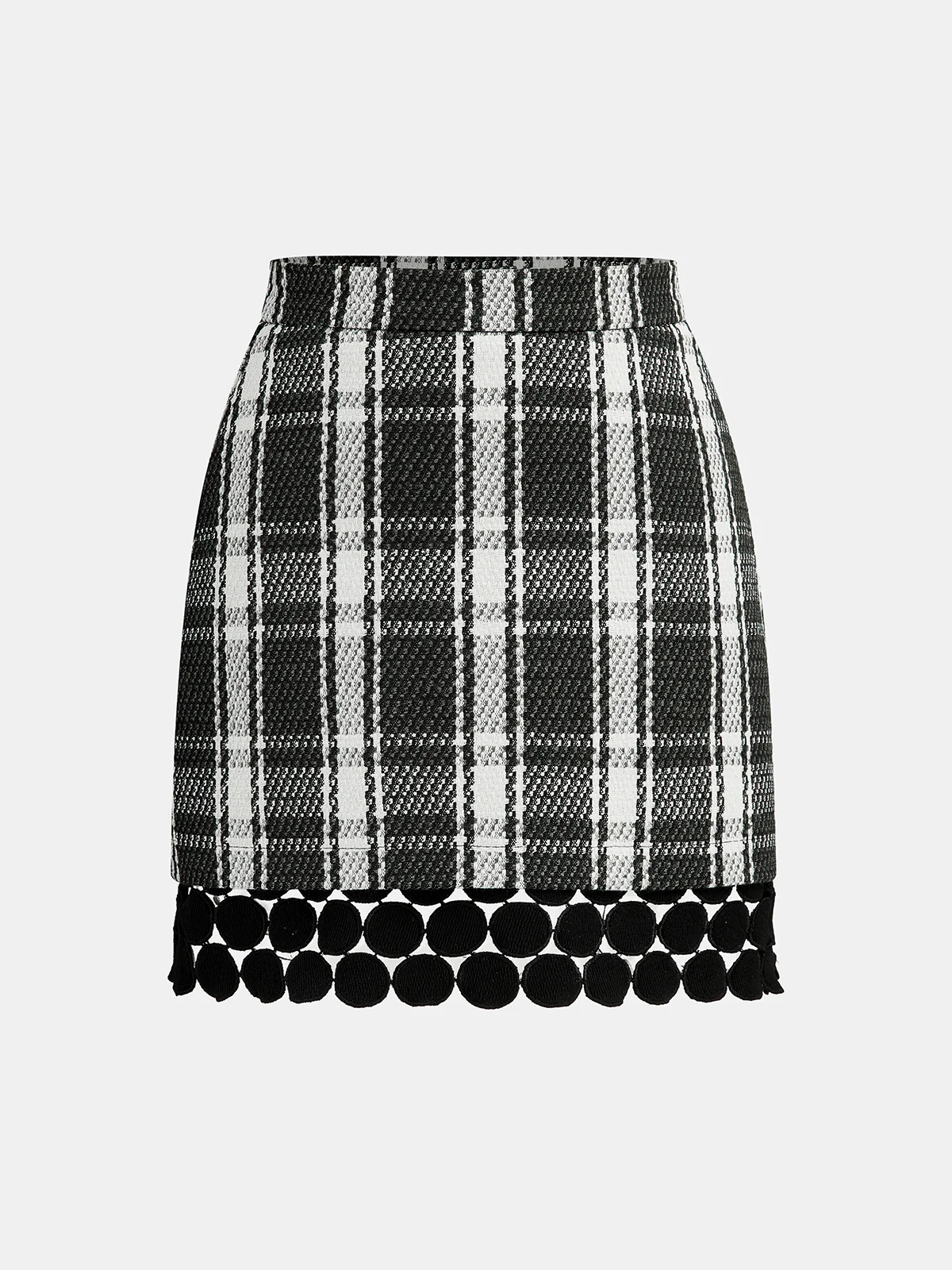 Checked Plaid Circle Linked Mini Skirt | Commense