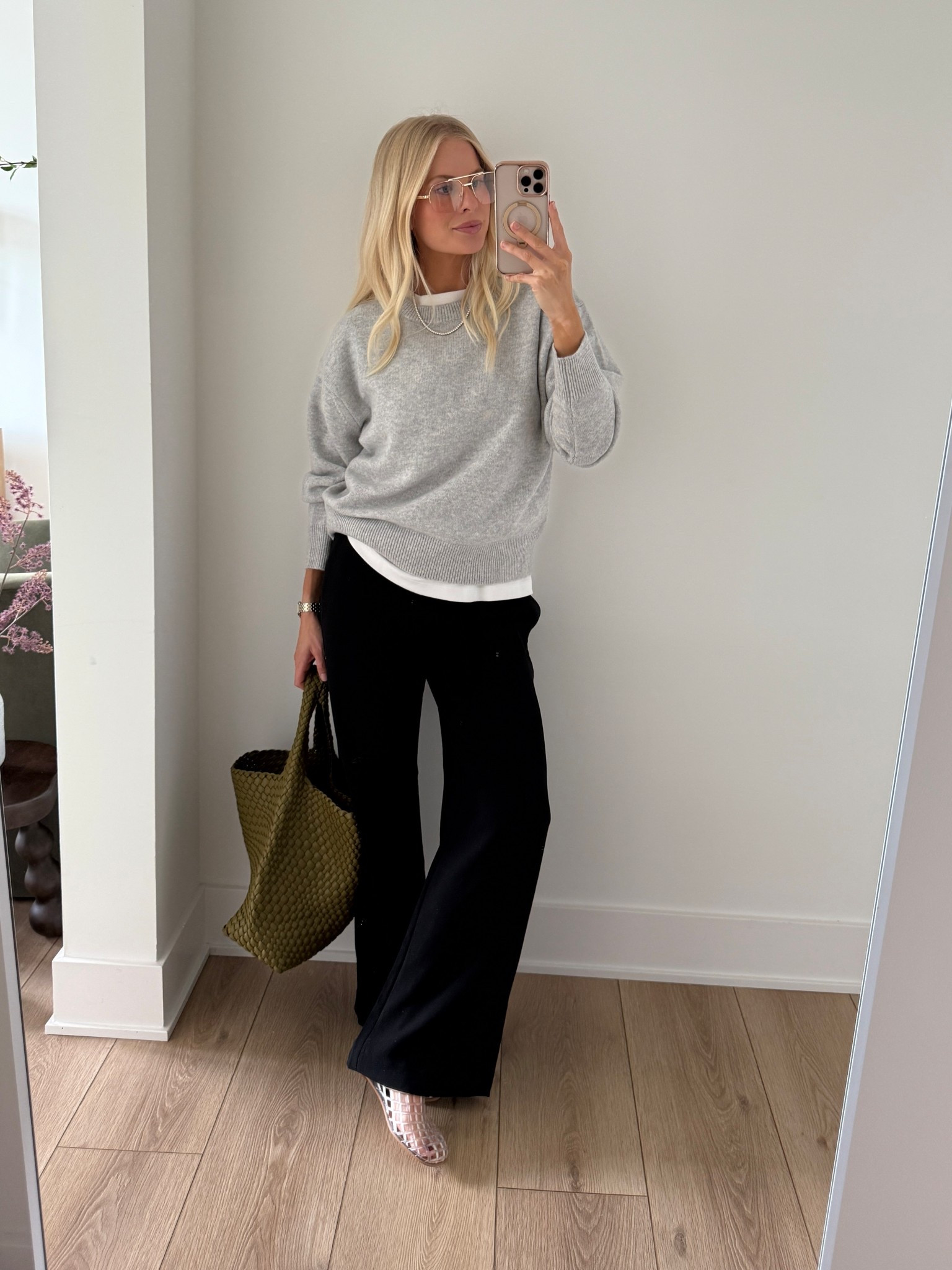 Wearing a size small in the white tee, medium in the sweater (heather chrome), and small regular (black) in the pants! #kathleenpost

Chic style, trendy fashion, everyday outfit idea, capsule wardrobe, easy outfit formula, aritzia haul

#LTKStyleTip #LTKShoeCrush #LTKSeasonal