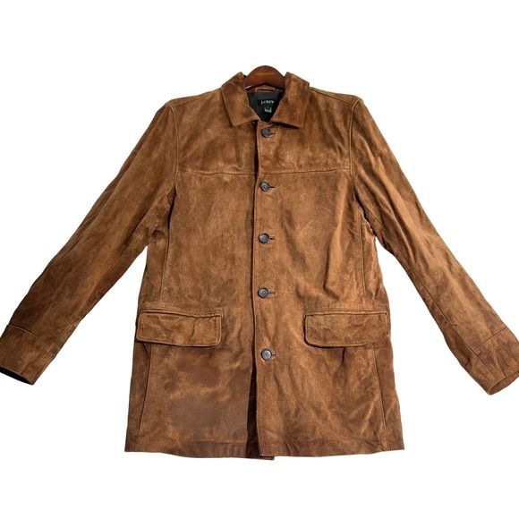 j.Crew Suede Jacket Men's Small Style 70477 Barn Cotton Lined Double Vent Brown | Poshmark