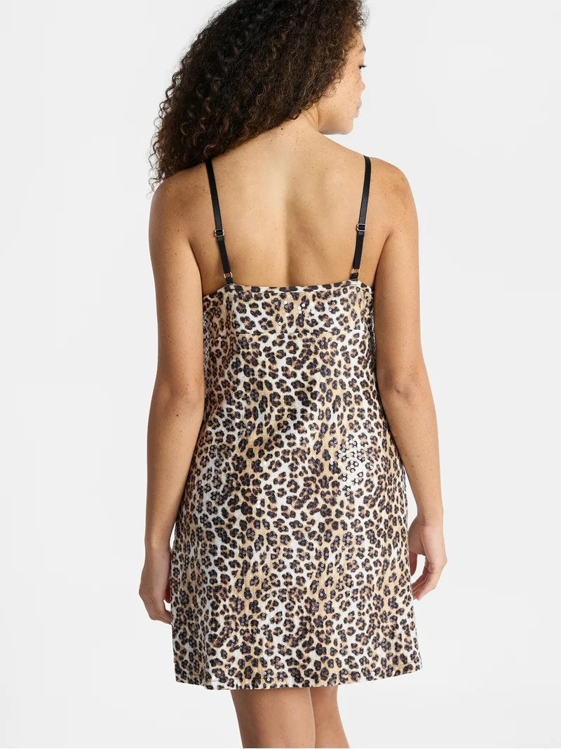 No Boundaries Women’s Sequin Cami Mini Dress, Women's | Walmart (US)