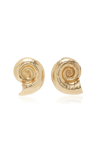 24K Gold-Plated Shell Earrings | Moda Operandi (Global)