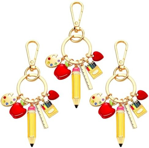 Nosiny 3 Pcs Teacher Appreciation Gifts for Valentines Day Teacher Keychain Bag Charms for Apprec... | Amazon (US)