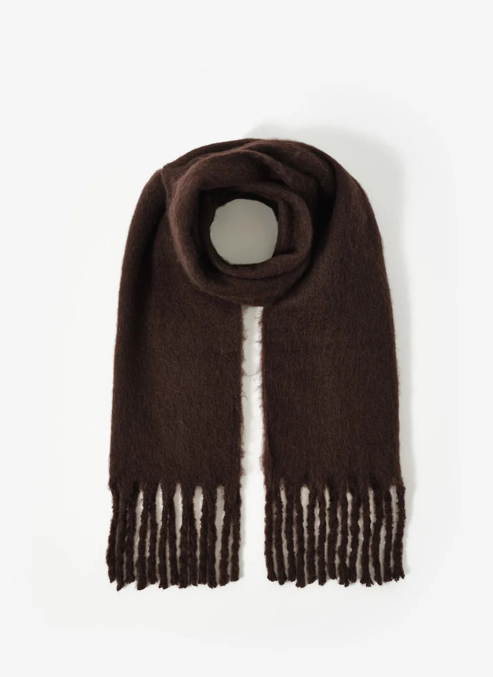 Cream Brushed Tassel Scarf | Mint Velvet - UK