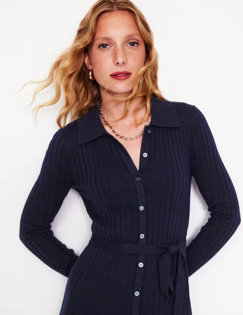 Rachel Knitted Shirt Dress | Boden UK