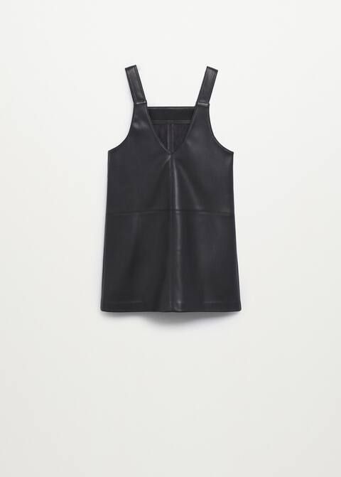 Faux-leather pinafore dress | MANGO (US)