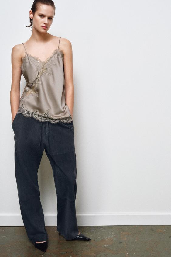 ZW COLLECTION LACE CAMISOLE TOP | Zara US