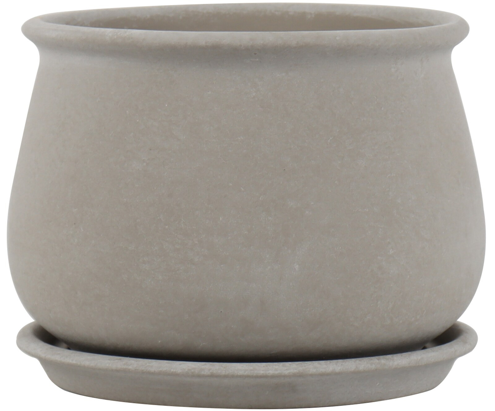 allen + roth 7.99-in W x 6.1-in H Grey Ceramic Indoor Planter | Lowe's