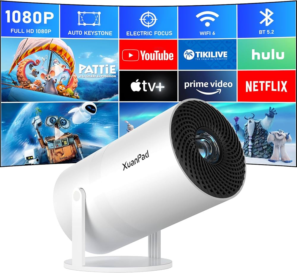 [Electric Focus] Mini Projector Full HD 1080P with Android App, XuanPad Portable Projector with W... | Amazon (UK)