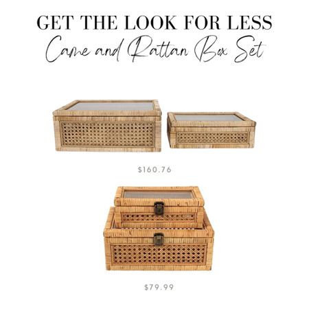 Get the look for less!
 Cane and Rattan Box set with glass lid, storage box, Amazon storage, pretty storage

#LTKunder100 #LTKhome #LTKSeasonal
