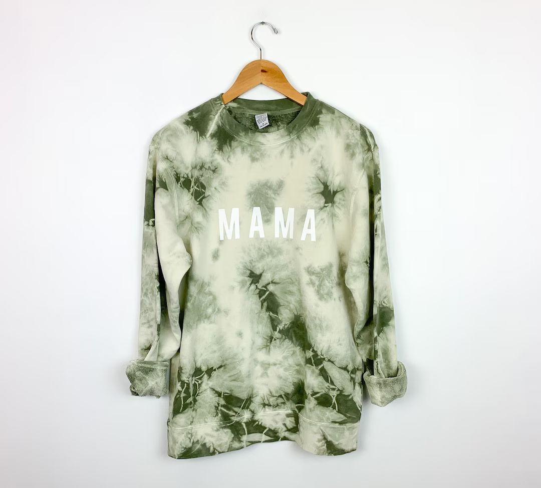 Tie Dye Mama Green Sweatshirt // You Pick Size - Etsy | Etsy (US)