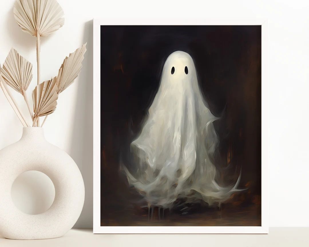 Ghost Painting Printable Art Print Halloween Wall Art Spooky - Etsy | Etsy (US)
