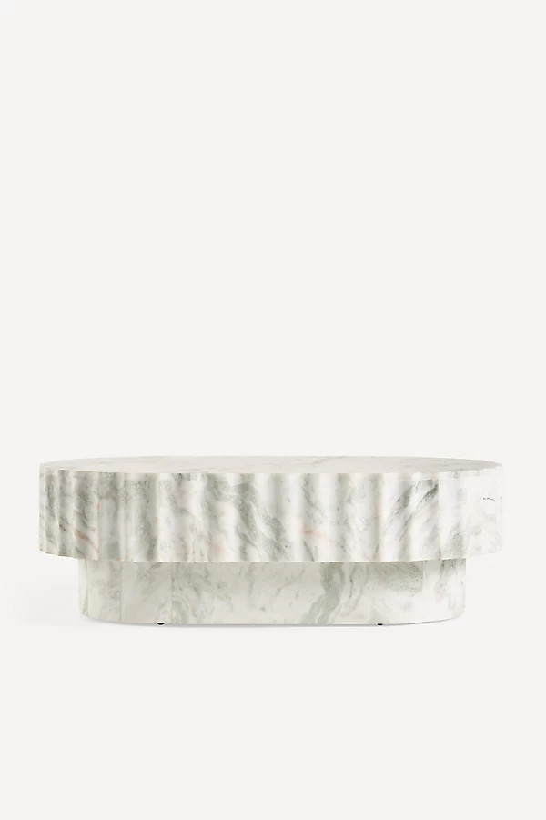 Jolie Oval 44" Marble Coffee Table | Anthropologie (US)