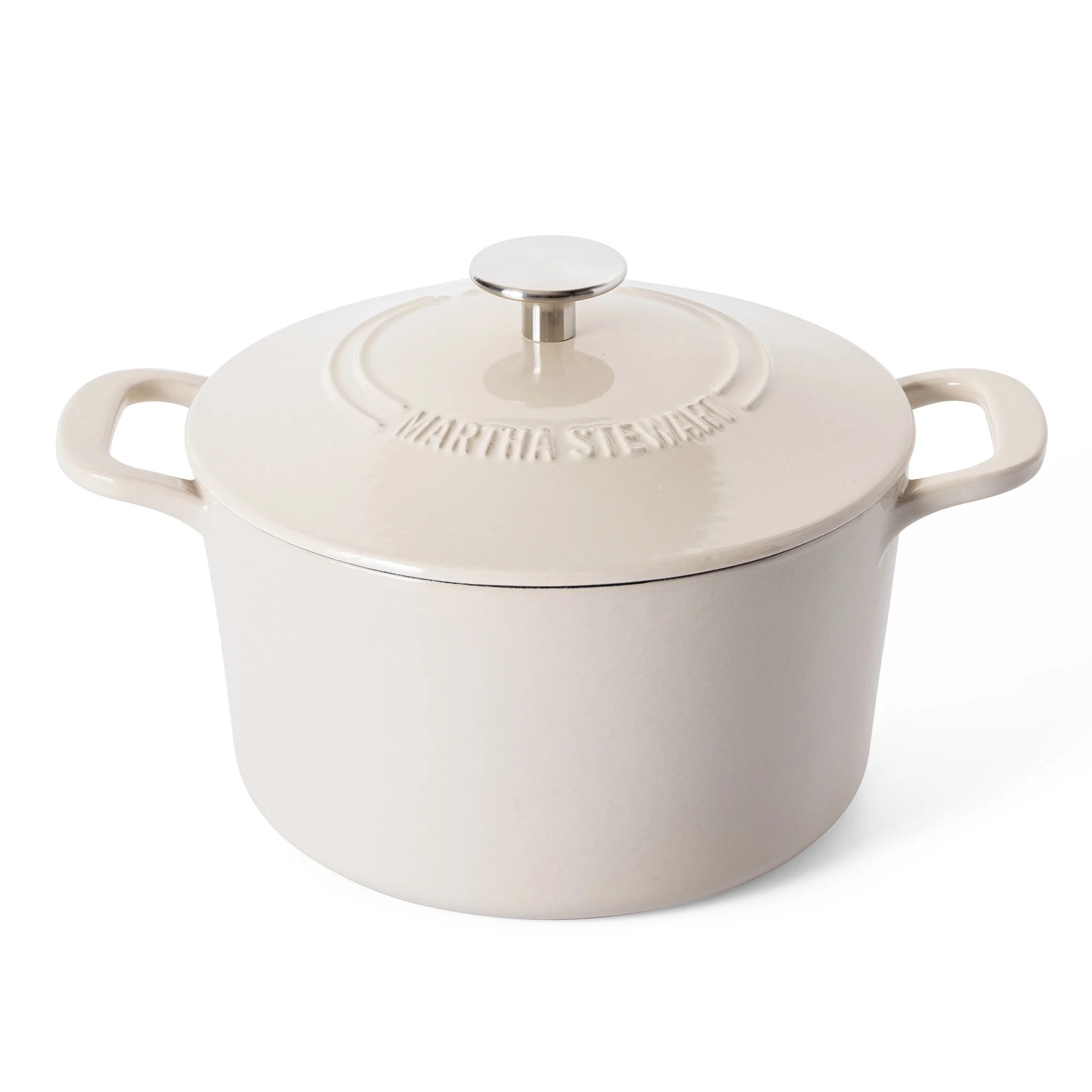 Martha Stewart Everyday Eastwick 4-Quart Linen Enamel Cast Iron Dutch Oven | Walmart (US)