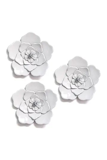 White Metal Wall Flowers - Set of 3 | Nordstrom Rack