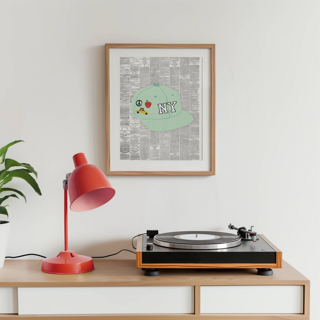 New York City Hat Print Wall Art, NYC Print Poster, Apartment Art Dorm Room Decor Minimalist New ... | Etsy (US)