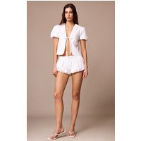 White Embroidered Cotton Bloomer Shorts | PrettyLittleThing US