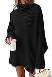 EFAN Womens Oversized Turtleneck Sweater Dress Trendy Pullover Ribbed Knit Dress | Amazon (US)