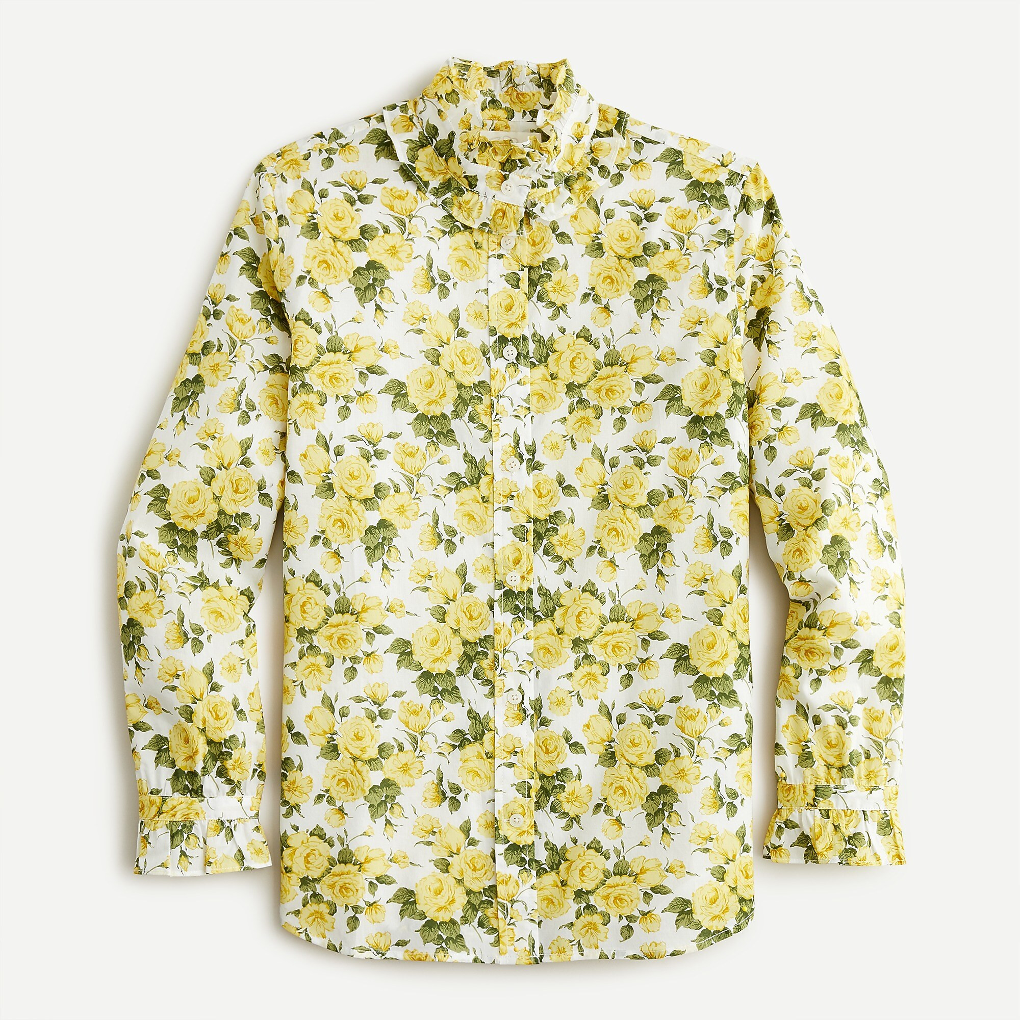 Classic-fit ruffleneck shirt in Liberty® Carline Rose | J. Crew US