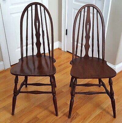 Vintage Pair Windsor Chairs Nice Size &amp; Style  Mahogany 1930s-1950s Unmarked  | eBay | eBay US